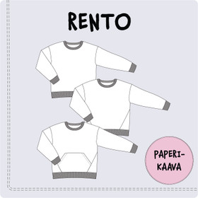 Paperikaava, Rento-collegepusero 92-164cm