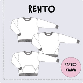 Paperikaava, RENTO-aikuisten oversize collegepusero 32-54
