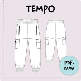 PDF-kaava, lasten TEMPO-reisitaskuhousut 104-164cm