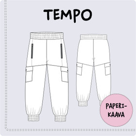 Paperikaava, lasten TEMPO-reisitaskuhousut 104-164cm