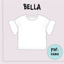 PDF-kaava, lasten BELLA-oversize t-paita frillahihoilla 98-164cm