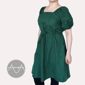 Paperikaava, FRIDA, naisten puhvihihainen mekko 32-54