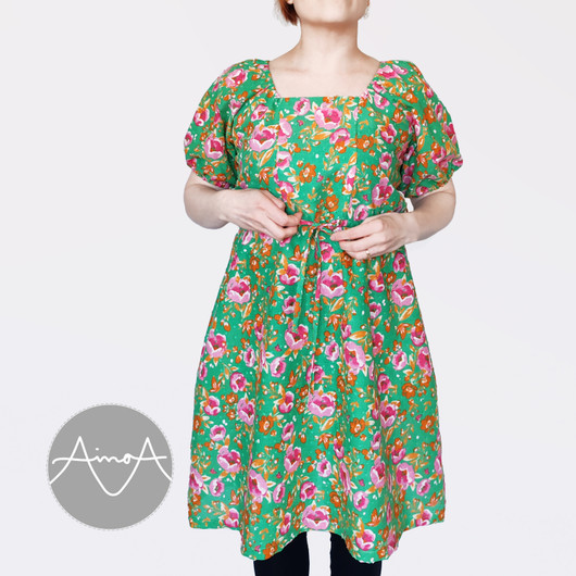 TULOSSA TOUKOKUUSSA! Paperikaava, FRIDA, naisten puhvihihainen mekko 32-54