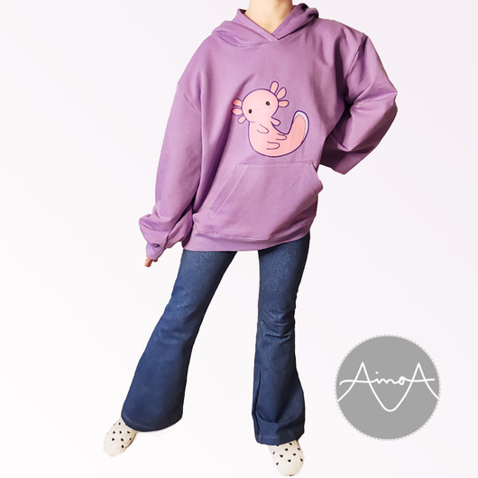 PDF-kaava, JOOJOO-lasten  oversize collegehuppari 104-164cm