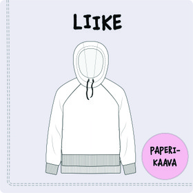 Paperikaava, LIIKE, naisten raglanhihainen collegehuppari 32-54