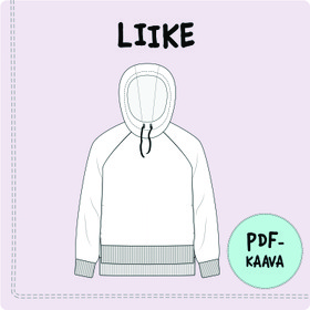 PDF-kaava, LIIKE, naisten raglanhihainen collegehuppari 32-54