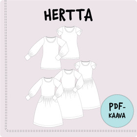 PDF-kaava, naisten Hertta mekko ja pusero 32-54