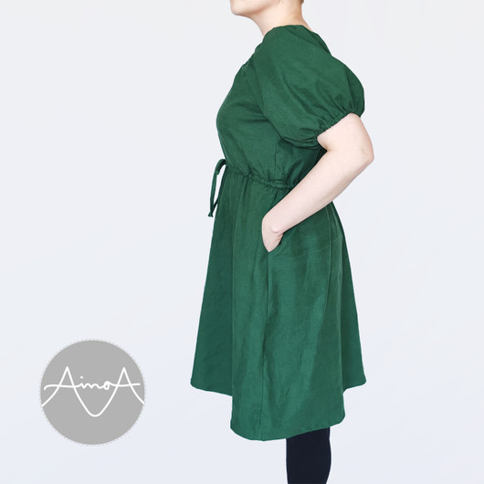 TULOSSA TOUKOKUUSSA! Paperikaava, FRIDA, naisten puhvihihainen mekko 32-54