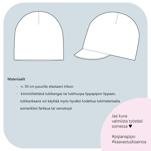PDF-kaava, Pipana pipo ja lippapipo 40-59cm