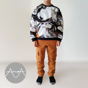 PDF-kaava, RENTO-lasten  oversize collegepusero 92-164cm