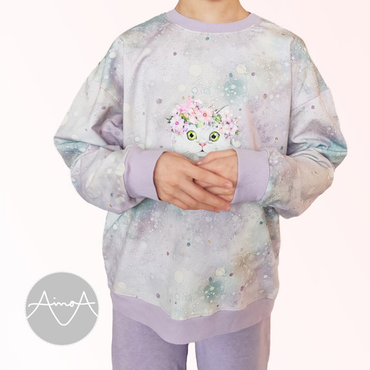PDF-kaava, RENTO-lasten  oversize collegepusero 92-164cm