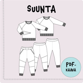 PDF-kaava, SUUNTA collegepusero ja -housut 98-158 cm