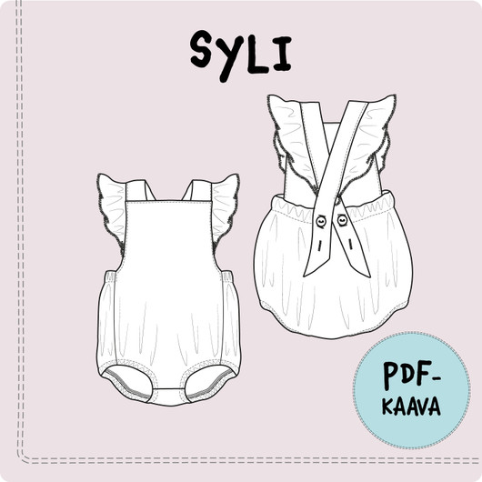 PDF-kaava, Syli romper, 50-104 cm