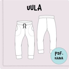 PDF-kaava, lasten UULA-collegehousut 104-164cm