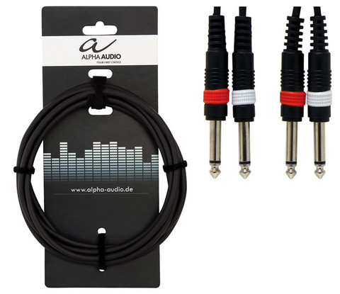 Instrumenttijohto 2*plugi/2*plugi 6m Alpha Audio