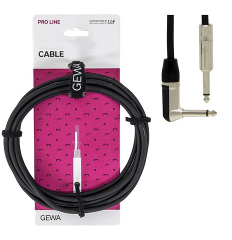 Instrumenttijohto plugi/kulmaplugi 3m Alpha Audio Pro Line
