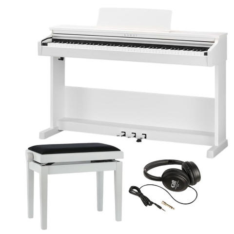 Digitaalipianosetti: Kawai CX102W, penkki ja kuulokkeet