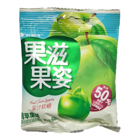 Orion Fruity Gummies Green Apple Flavour 60g 