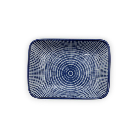 Rectangular sauce dish Tokusa Blue 10,5×7,5 cm