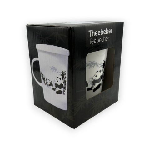 Keraaminen teekuppi suodattimella, Panda