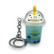Luck cat Bubble tea Key Chain small pendant blue
