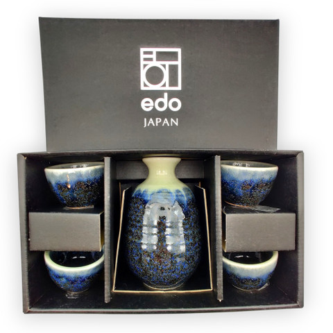 EMRO Keraaminen sake-setti 1 kannu, 4 kuppia