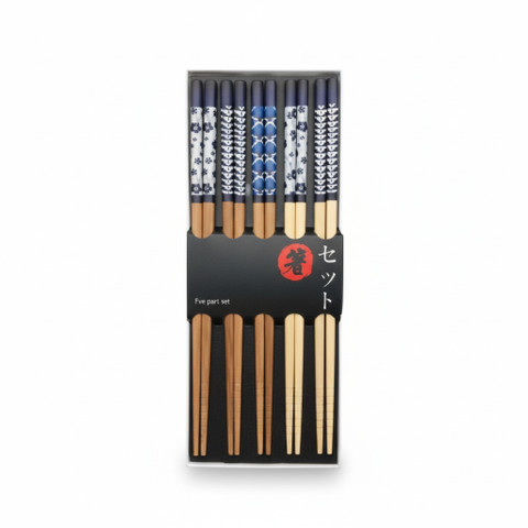 EMRO Chopstick set Blue patterns 22.5cm