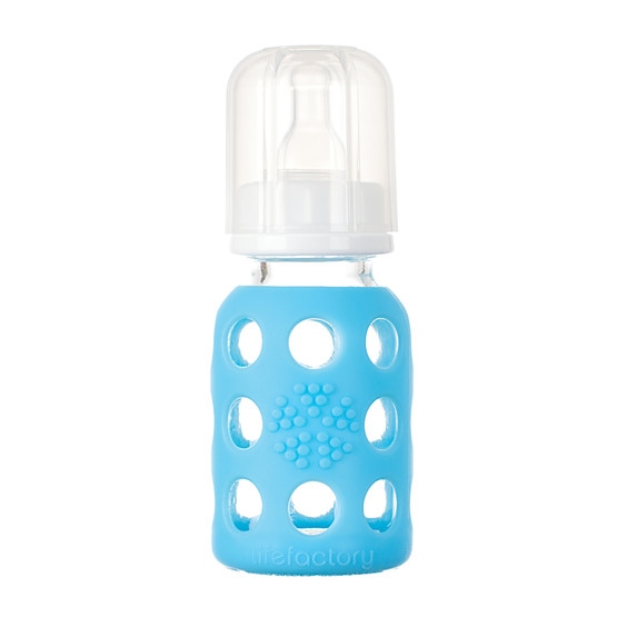 120 ml lasinen tuttipullo vaaleansininen