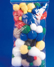 Pom pom pallot, sekoitus, n. 100kpl/pss