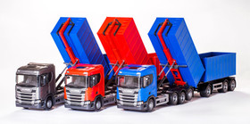 EMEK Scania CR korkealaitainen vaihtolavarekka, tummanharmaa