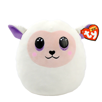 TY Squishy Beanies FLUFFY - white lamb squish 35cm