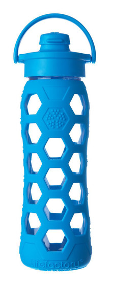 Lasinen Flip Top juomapullo 650 ml Ocean/sininen