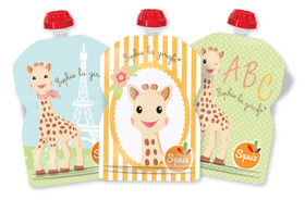 Squiz Sophie la girafe, Uudelleen täytettävä lastenruokapussi 90ml