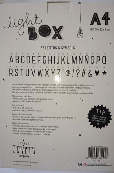 Lightbox A4 mustavalkoinen