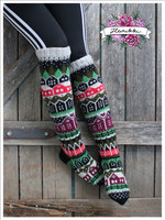 Heinikkilät, neuleohje kirjoneulesukkiin