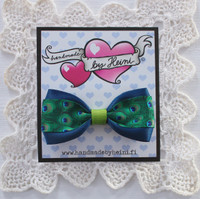 Rusettipinni Riikinkukko, tummansininen/vihreä