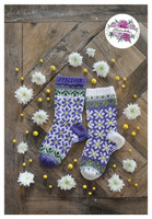 Kukkalehto, neuleohje kirjoneulesukkiin