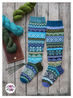 Olga, neuleohje kirjoneulesukkiin