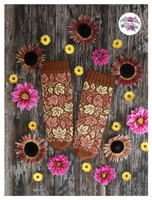 Syysköynnös, neuleohje kirjoneulesukkiin