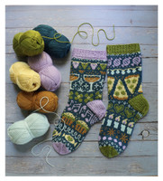 Viikonloppu, neuleohje kirjoneulesukkiin