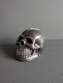 Black beeswax skull candle 