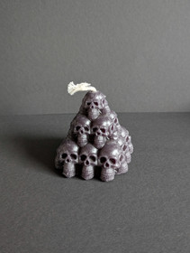 Black beeswax skull pyramid candle 