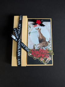 Jouluinen kynttiläkortti kettu