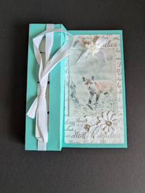 Jouluinen kynttiläkortti kettu