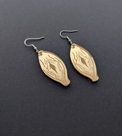 Golden vagina earrings 