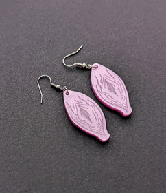 Pink vagina earrings 