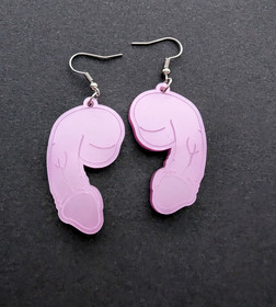 Pink penis earrings 
