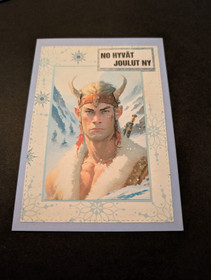 Viking warrior christmas card 