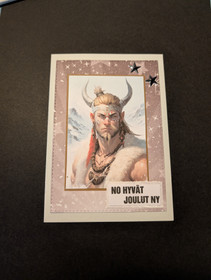 Viking warrior christmas card 