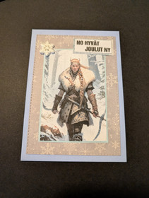 Viking warrior christmas card 